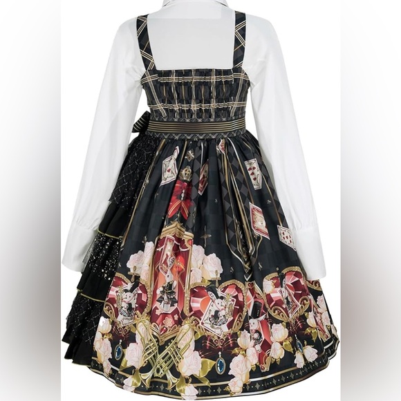 Cat Highness Bunnies Band Multicolors Festival Sweet Lolita JSK Jumper Dress ❤️ - Picture 5 of 12